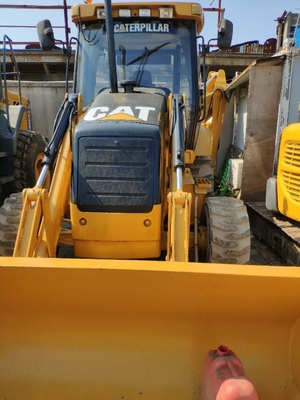 Yellow Used Caterpillar Backhoe Loader 420F2 High Performance 1 Year Warranty